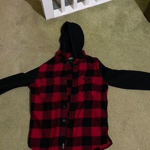 Large red and black Hollister flannel.